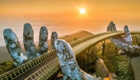 Hoi An Da Nang Ba Na Hills Golden Hands Bridge with holden hour